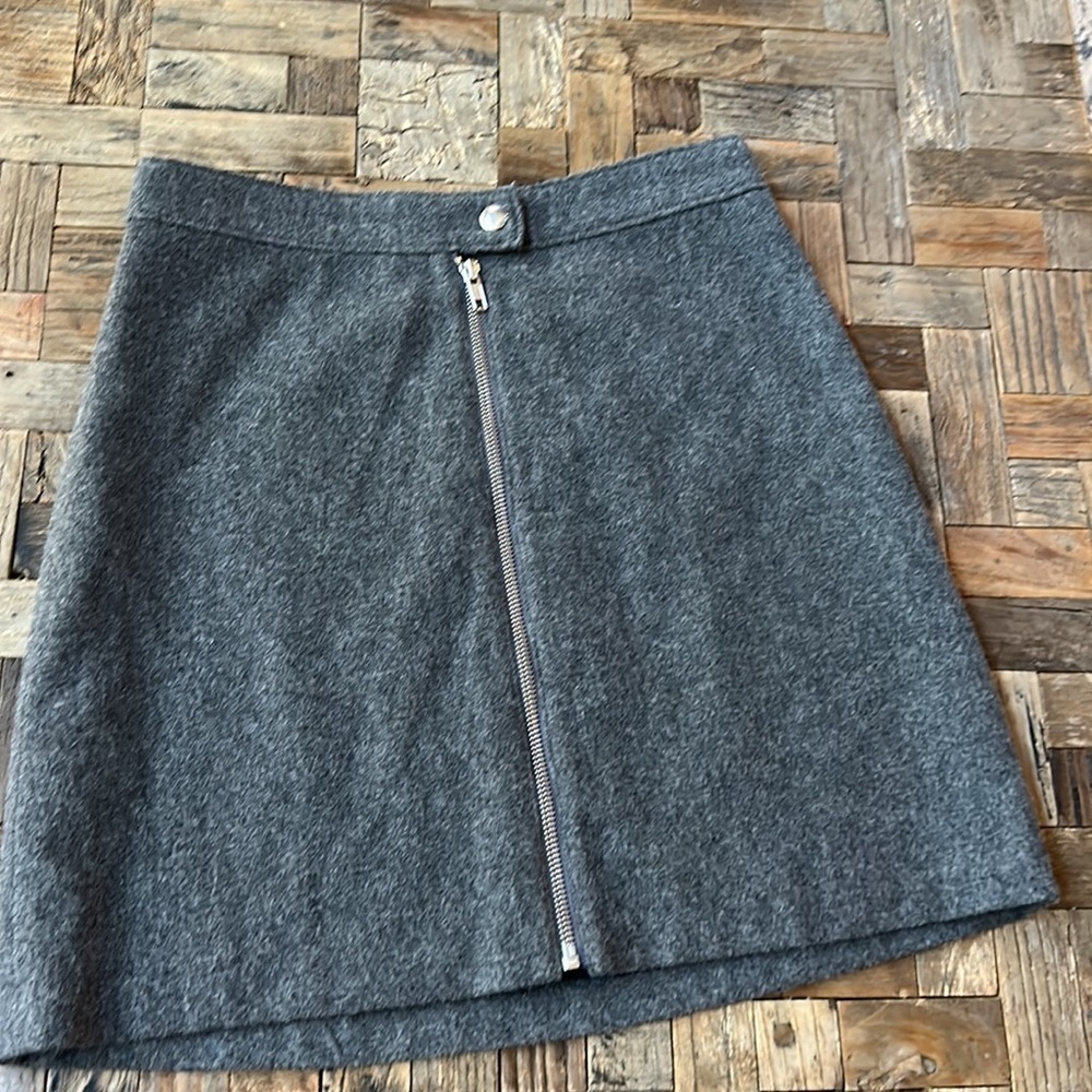 Madewell Gray Wool Miniskirt